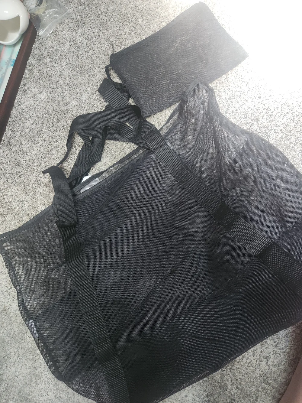 Time and Tru Black Mesh Duffel Tote